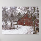 Roodbaron in de sneeuw poster (Voorkant)