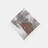 Roodbaron in de sneeuw servet (Hoek)