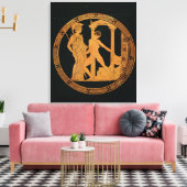 Roodbeeldbeker met afbeelding van Athena, Theseus Canvas Afdruk (Insitu (Woonkamer))