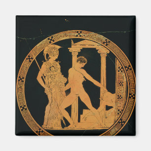 Roodbeeldbeker met afbeelding van Athena, Theseus Magneet