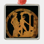 Roodbeeldbeker met afbeelding van Athena, Theseus Metalen Ornament (Voorkant)