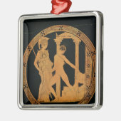 Roodbeeldbeker met afbeelding van Athena, Theseus Metalen Ornament (Links)