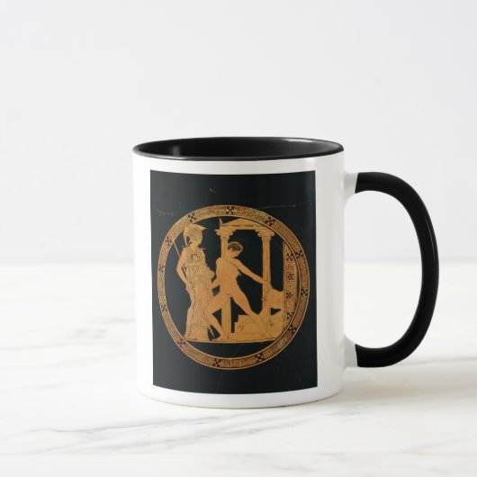 Roodbeeldbeker met afbeelding van Athena, Theseus Mok (Rechts)