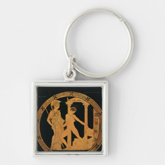 Roodbeeldbeker met afbeelding van Athena, Theseus Sleutelhanger (Voorkant)