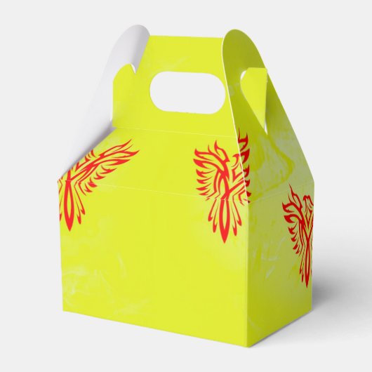 Roodbeendervogel op geel bedankdoosjes (Achterkant)