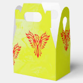 Roodbeendervogel op geel bedankdoosjes (Geopend)