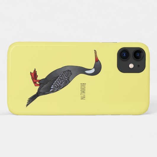 Roodbeige aalscholver cartoon Case-Mate iPhone case (Achterkant (horizontaal))