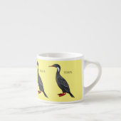 Roodbeige aalscholver cartoon espresso kop (Rechts)