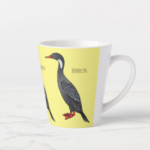 Roodbeige aalscholver cartoon latte mok