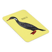 Roodbeige aalscholver cartoon magneet (Rechterzijde)