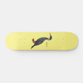 Roodbeige aalscholver cartoon persoonlijk skateboard (Horizontaal)