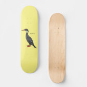 Roodbeige aalscholver cartoon persoonlijk skateboard (Voorkant)