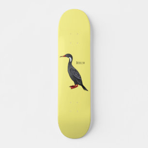 Roodbeige aalscholver cartoon persoonlijk skateboard