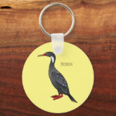 Roodbeige aalscholver cartoon sleutelhanger (Voorkant)
