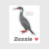 Roodbeige aalscholver cartoon sticker (Vel)