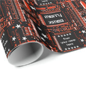 Roodbekabeling 'Merry Xmas van...' cadeauomslag Cadeaupapier (Rol Hoek)
