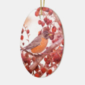 Roodbesrobin Keramisch Ornament (Links)