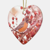 Roodbesrobin Keramisch Ornament (Links)