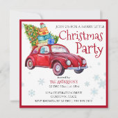  roodbetelauto met kerstboom kaart (Voorkant)