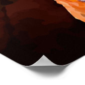 Roodbladeren boomtak nog abstract poster (Hoek)