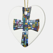 roodblauw Christelijk Keramisch Ornament (Links)