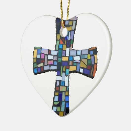 roodblauw Christelijk Keramisch Ornament (Links)