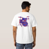 roodblauwe drumvaten wit t-shirt (Achterkant volledig)