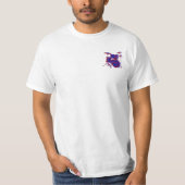 roodblauwe drumvaten wit t-shirt (Voorkant)