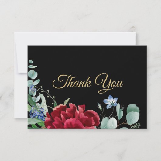 Roodblazer met rioolrood Lijst zwart Bedankkaart (Voorkant)