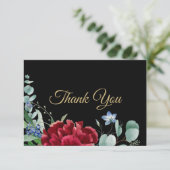 Roodblazer met rioolrood Lijst zwart Bedankkaart (Staand voorkant)