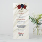 roodbloemen mooi trouwmenu menu (Staand voorkant)