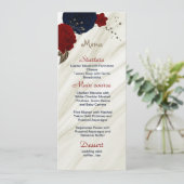 roodbloemen mooi trouwmenu menu (Staand voorkant)