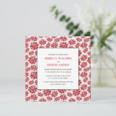 Roodbloemen voor de Russische folk Weddenschap Inv Kaart (Staand voorkant)