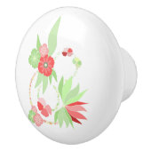 Roodbloemenpalmboom Keramische Knop (Rechts)