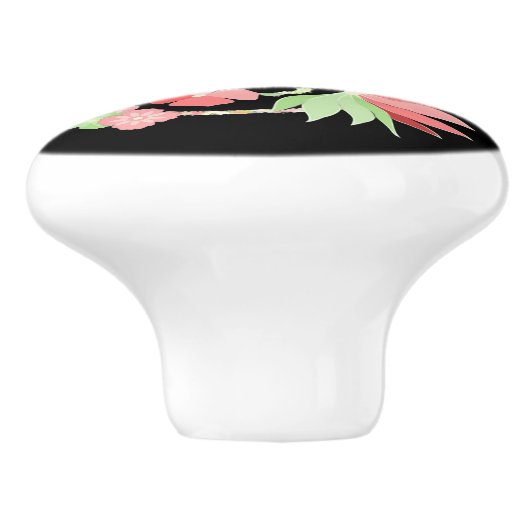 Roodbloemenpalmboom Keramische Knop (Zijkant)