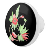 Roodbloemenpalmboom Keramische Knop (Rechts)