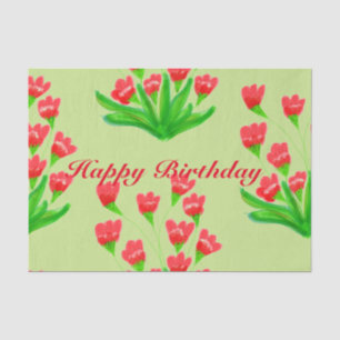 Roodbloemig Designer Tissue Paper Tissuepapier