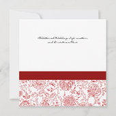 Roodbloemige patroonweddenschappen kaart (Achterkant)