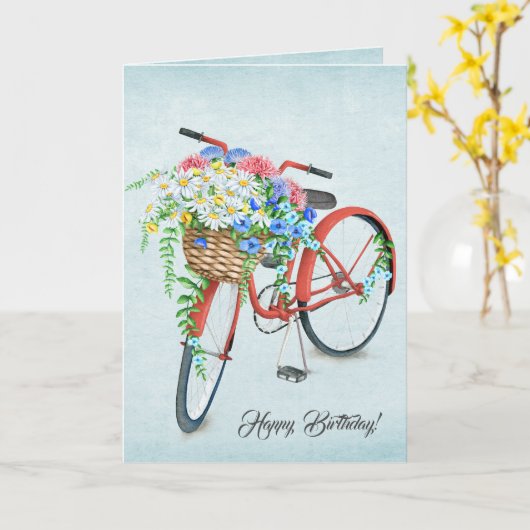 Roodbloemkool voor de dag van de geboorte kaart (Gele Bloem)