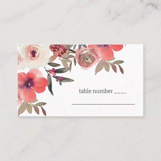 Roodbloesse Rozen bruiloft Plaatskaartje (Voorkant)