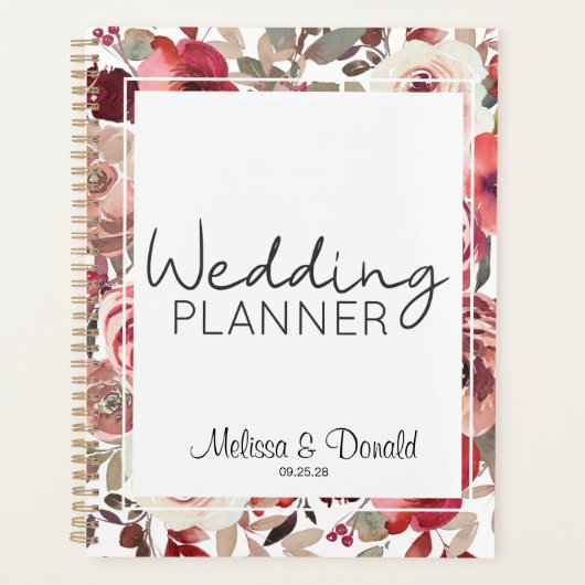 Roodbloesse Rozen bruiloft Planner (Voorkant)