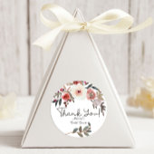 Roodbloesse Rozen bruiloft Ronde Sticker