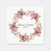 Roodbloesse Rozen Romantische bruiloft Servet (Voorkant)