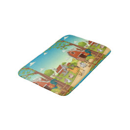 Roodboerderijbonen en wilde dieren badmat