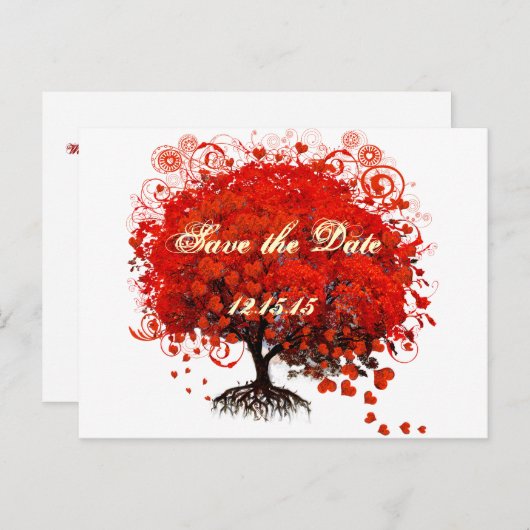 Roodbomen voor T-shirts, cadeautjes, stickers en p Aankondigingskaart (Voorkant / Achterkant)