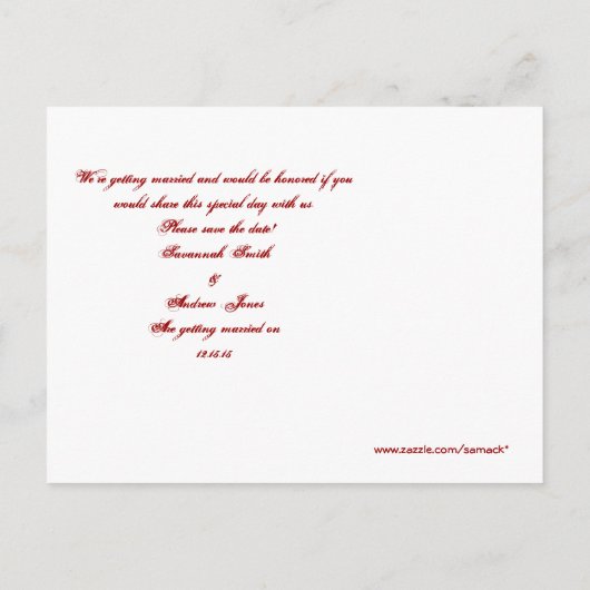 Roodbomen voor T-shirts, cadeautjes, stickers en p Aankondigingskaart (Achterkant)