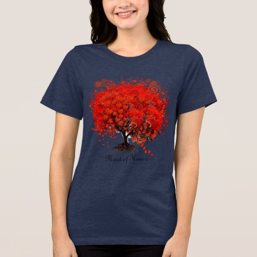 Roodbomen voor T-shirts, cadeautjes, stickers en p Tri-Blend Shirt (Voorkant)
