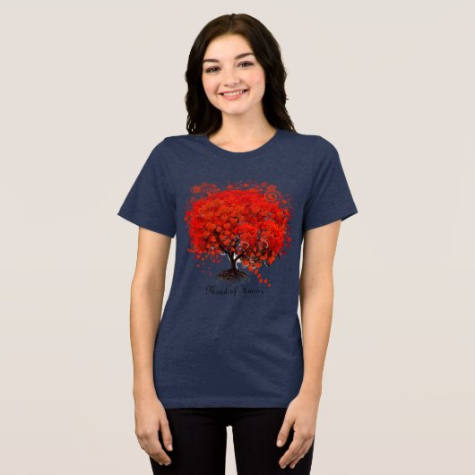 Roodbomen voor T-shirts, cadeautjes, stickers en p Tri-Blend Shirt (Voorkant volledig)
