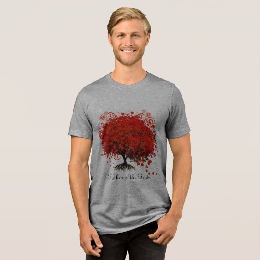 Roodbomen voor T-shirts, cadeautjes, stickers en p Tri-Blend Shirt (Voorkant volledig)