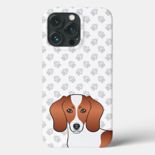 Roodbonte gladharige dachshond cartoon hondenkop Case-Mate iPhone case
